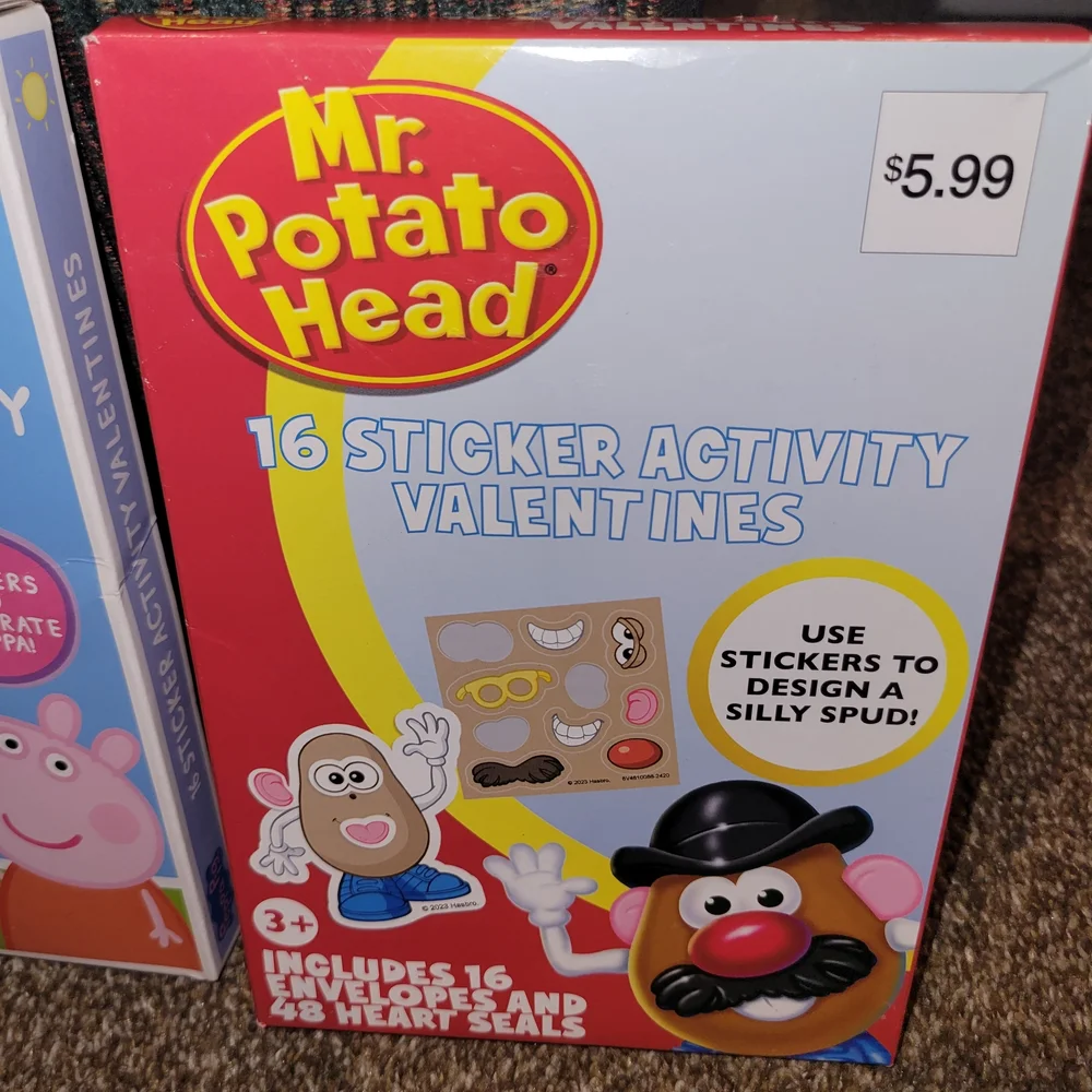 Peppa Pig and Mr. Potato Head Sticker Activity Valentines